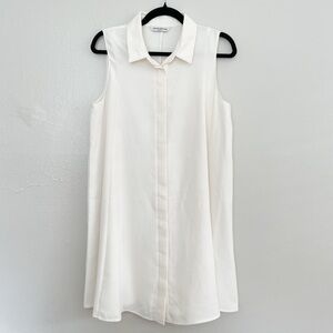 Amanda Uprichard White Sleeveless Shirt Shift Dress